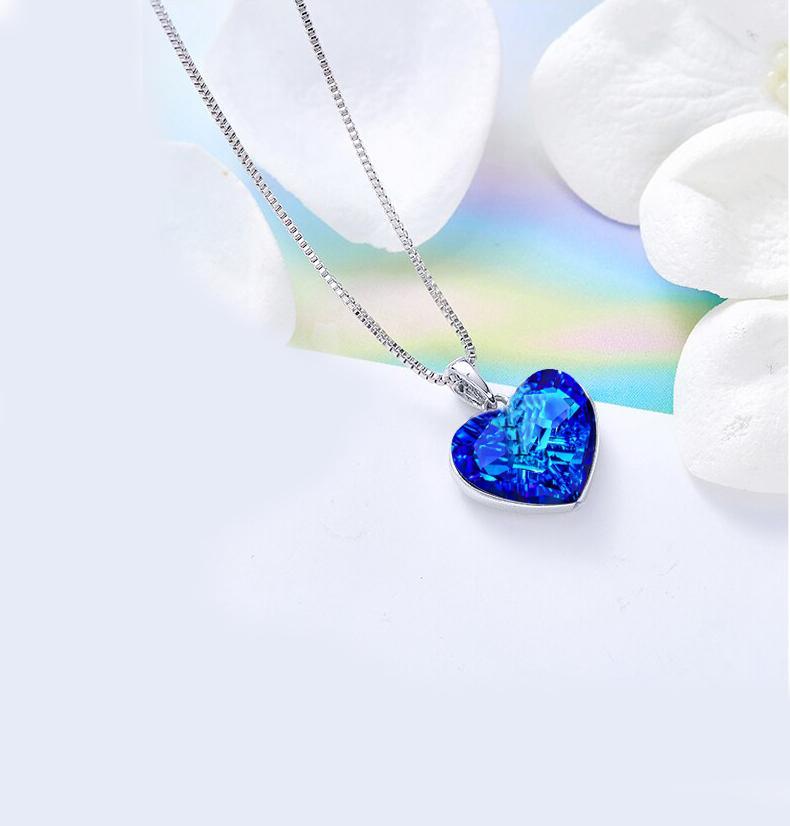 Classic Bermuda blue Heart Necklace ITALY Design