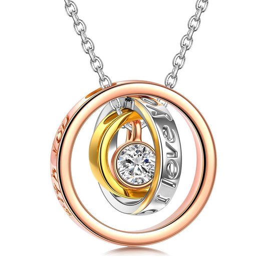 Triple rolling Necklace - I will always Love you MUM ITALY Design