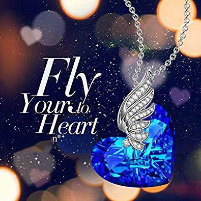 Blue Topaz Wings of my Angel Necklace ITALY Design