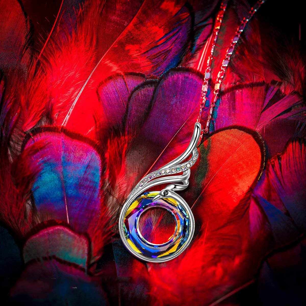 Flaming Phoenix Fire Swirl Necklace ITALY Design