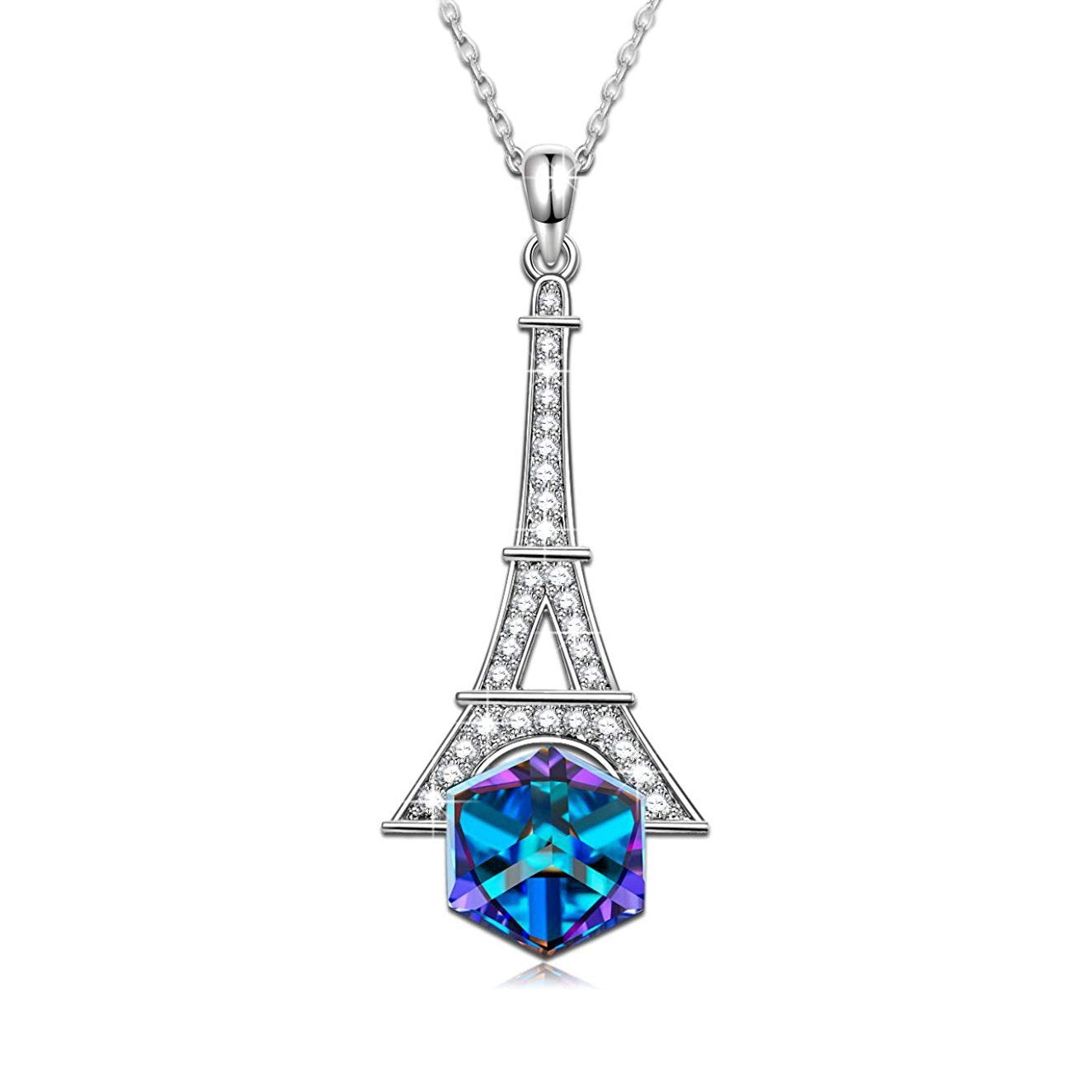 Eiffel Tower Pave Necklace ITALY Design