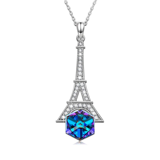 Eiffel Tower Pave Necklace ITALY Design