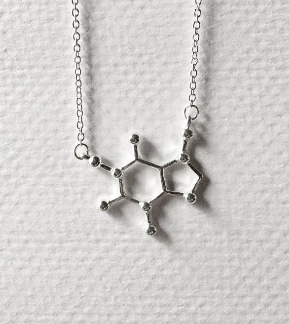 Organic Chemist Hollow Pendant Necklace in Silver Tone