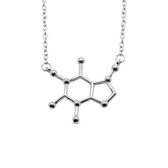 Organic Chemist Hollow Pendant Necklace in Silver Tone