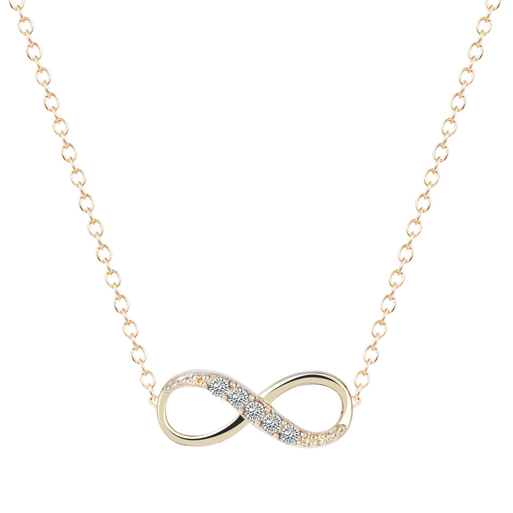 Italian  Pav’e Infinity Necklace in Goldtone Tone