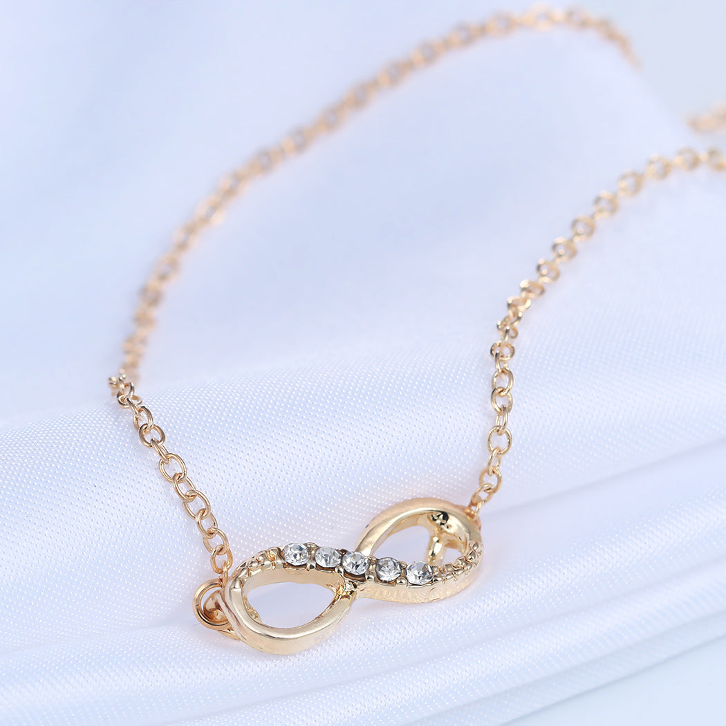 Italian  Pav’e Infinity Necklace in Goldtone Tone