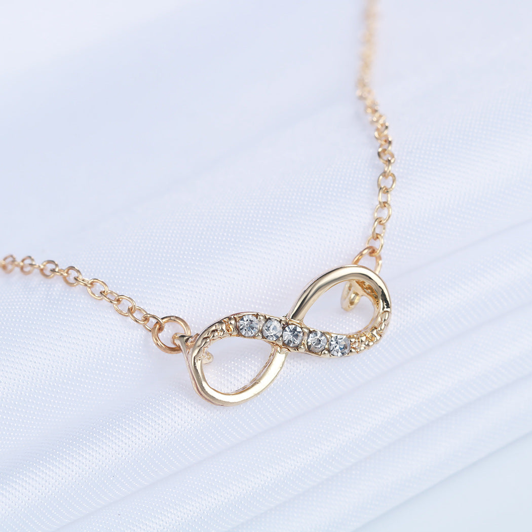 Italian  Pav’e Infinity Necklace in Goldtone Tone