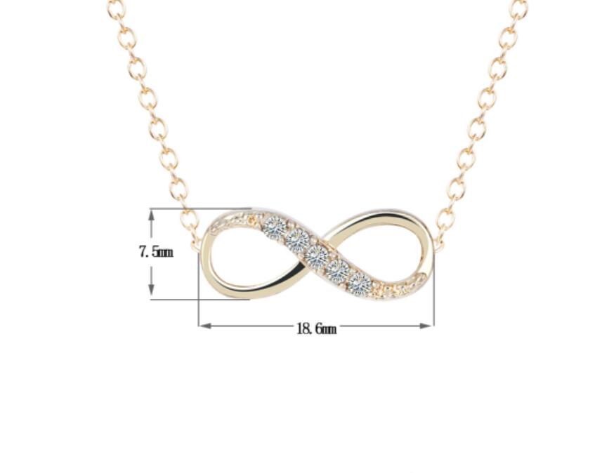 Italian  Pav’e Infinity Necklace in Goldtone Tone