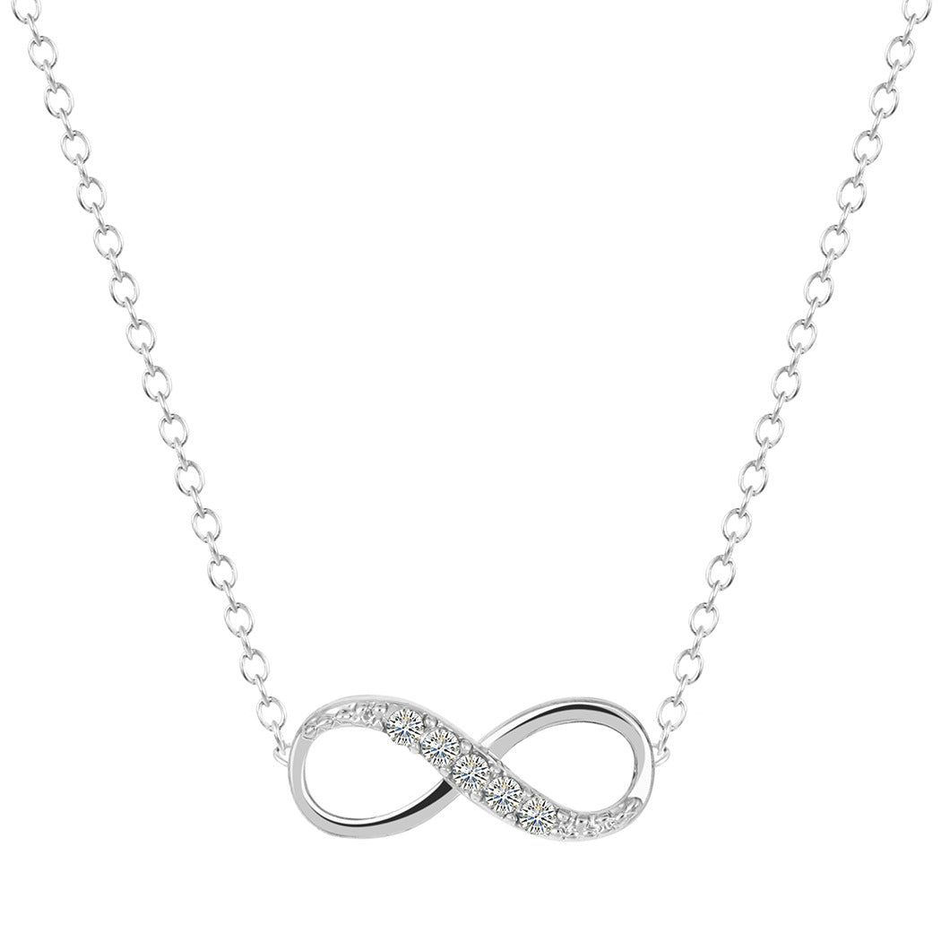 Italian  Pav’e Infinity Necklace in Goldtone Tone