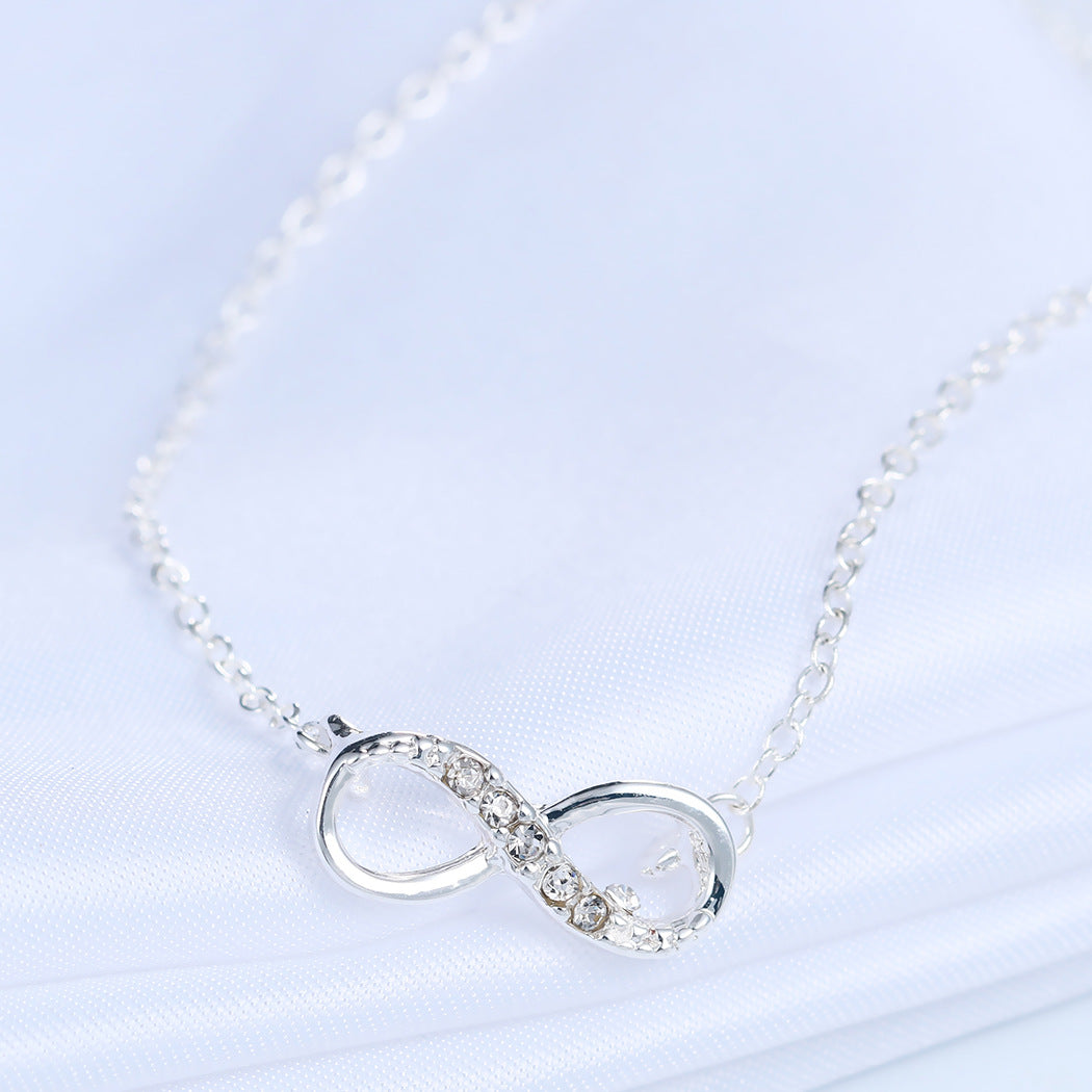 Italian  Pav’e Infinity Necklace in Goldtone Tone