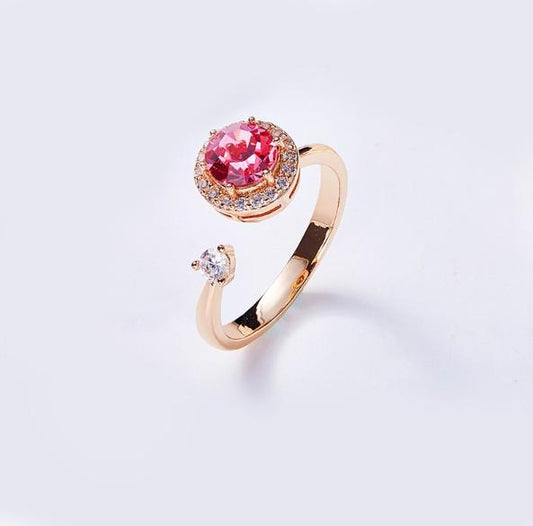 Twisted Pink  Elements Circular Halo Adjustable Ring