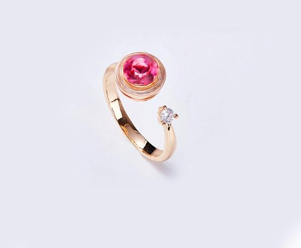 Twisted Pink  Elements Circular Halo Adjustable Ring