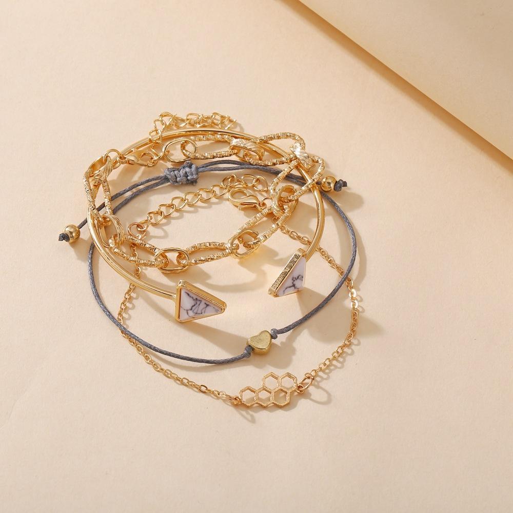 4 Piece Chain Bracelet Set Goldtone Bracelet ITALY Design