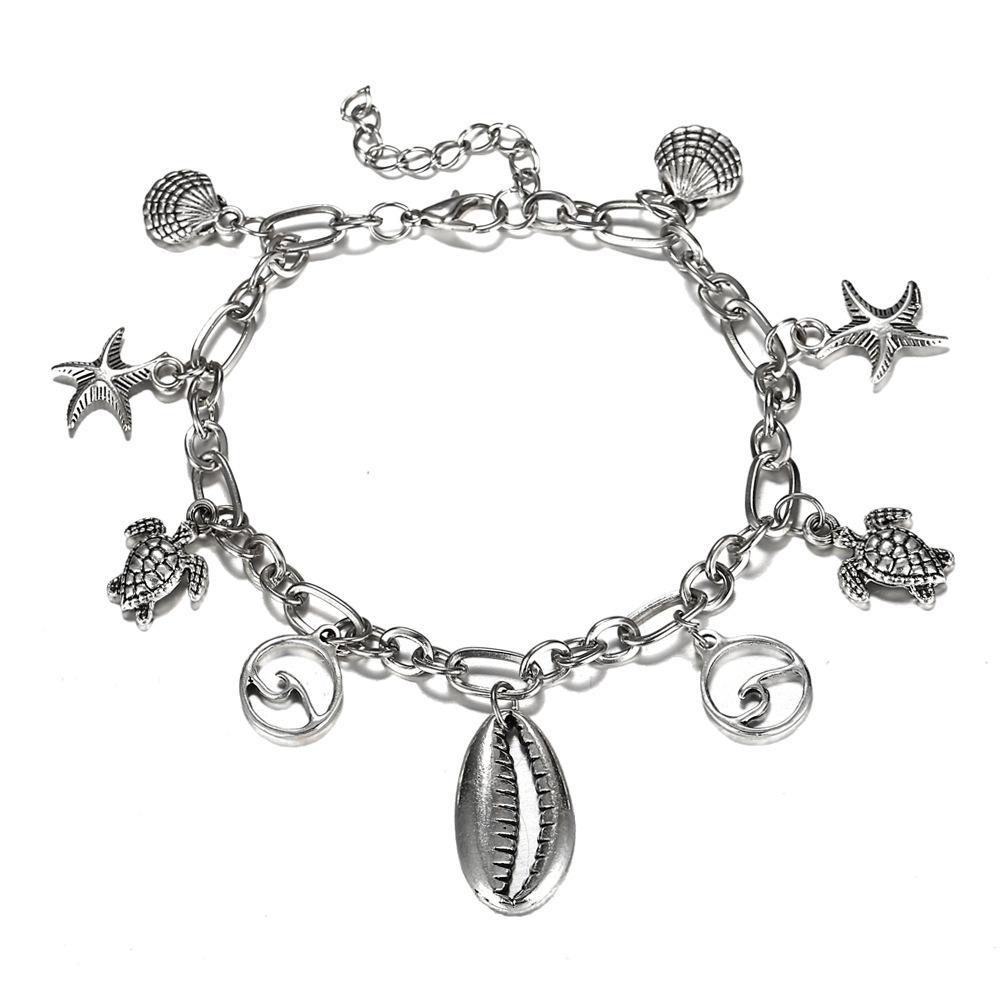 Charm Bracelet of the Sea  Silvertone Bracelet ITALY Design