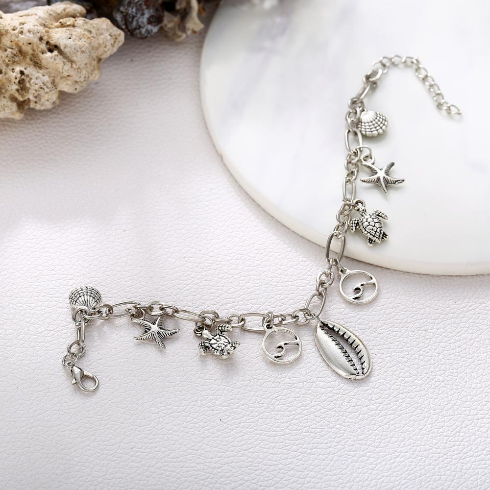 Charm Bracelet of the Sea  Silvertone Bracelet ITALY Design