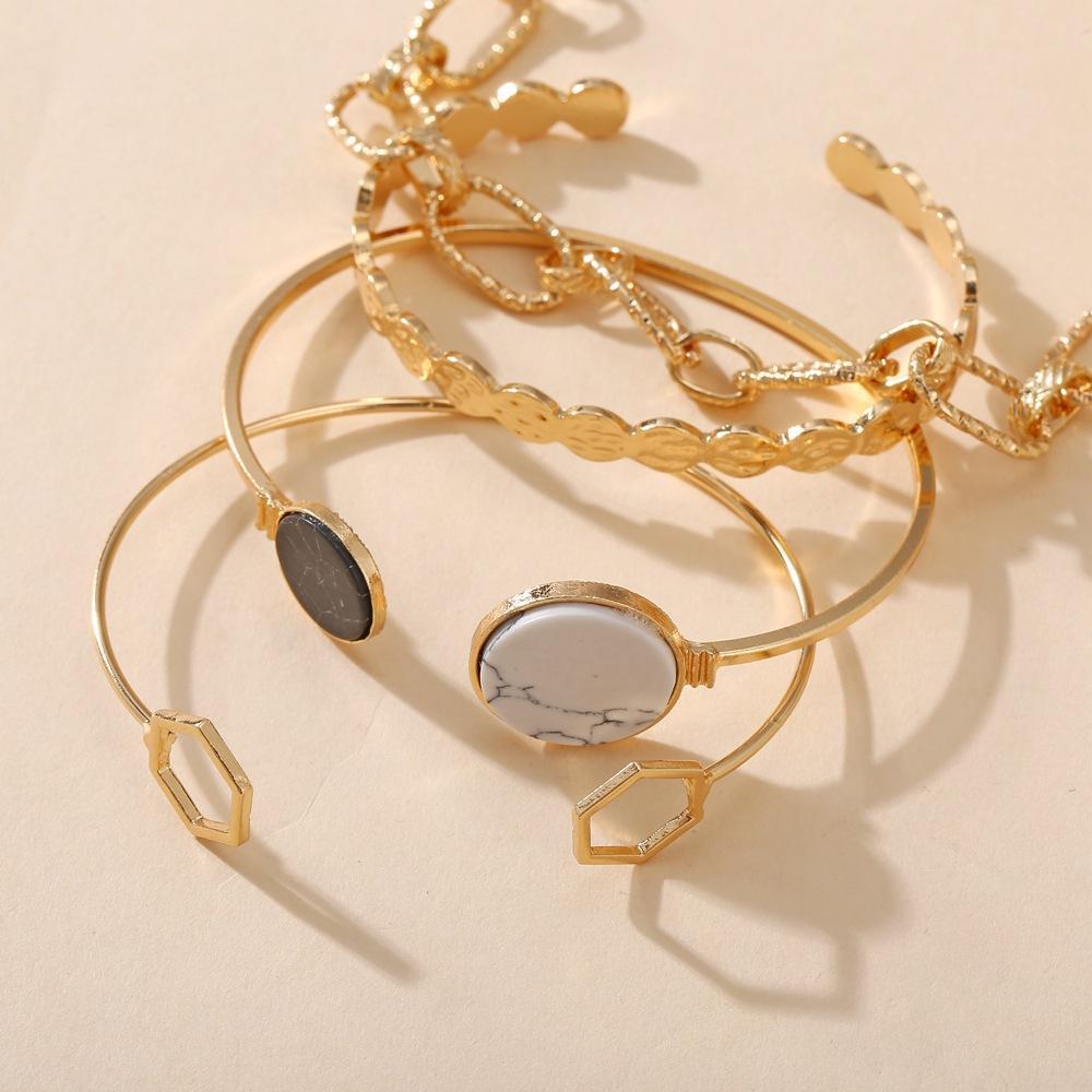 4 Piece Medallion Bracelet Set Goldtone Bracelet ITALY Design