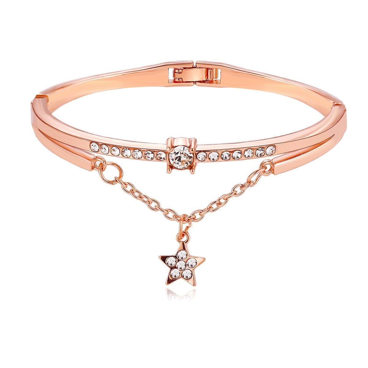 Star Drop With Luxe Crystals Rosegoldtone Bracelet in Rosegoldtone ITALY Design