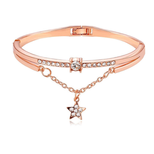 Star Drop With Luxe Crystals Rosegoldtone Bracelet in Rosegoldtone ITALY Design