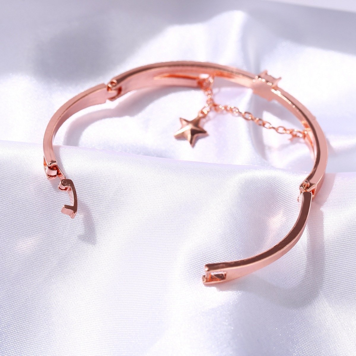 Star Drop With Luxe Crystals Rosegoldtone Bracelet ITALY Design