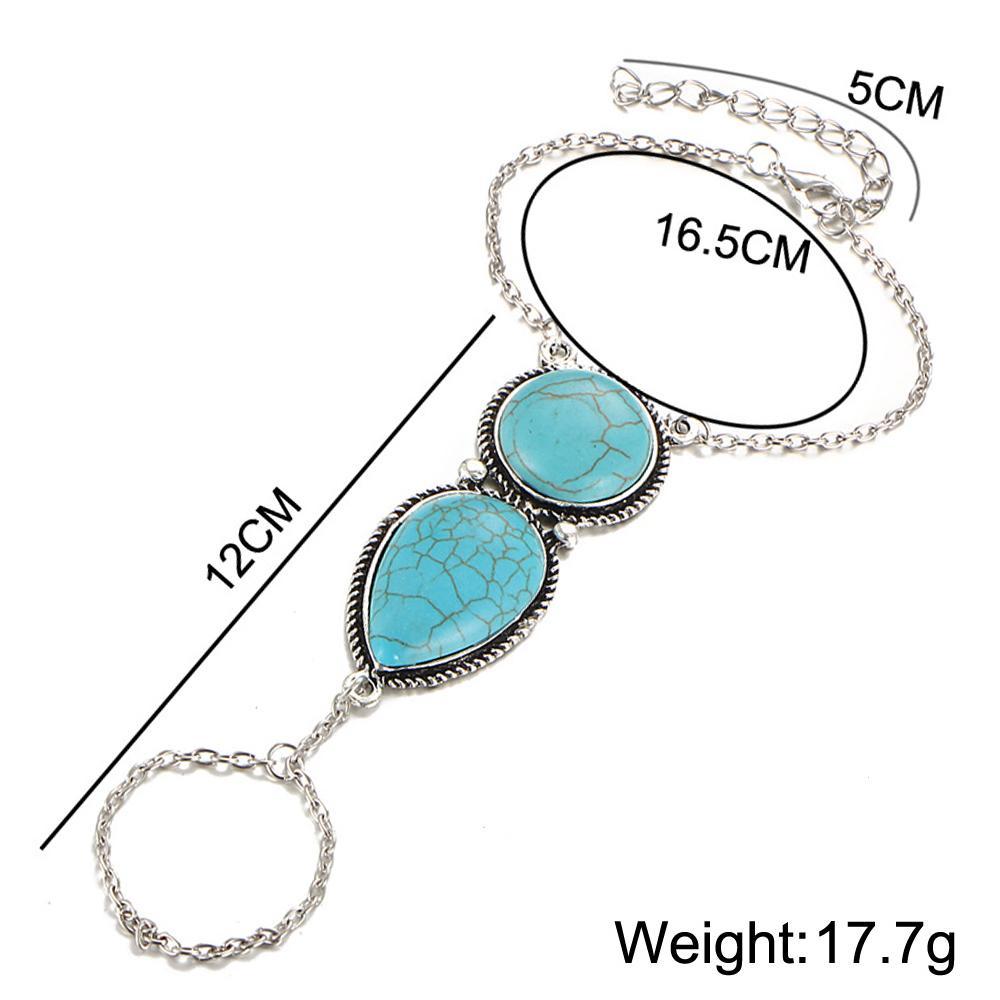 Turquoise Hand Bracelet Goldtone Bracelet ITALY Design