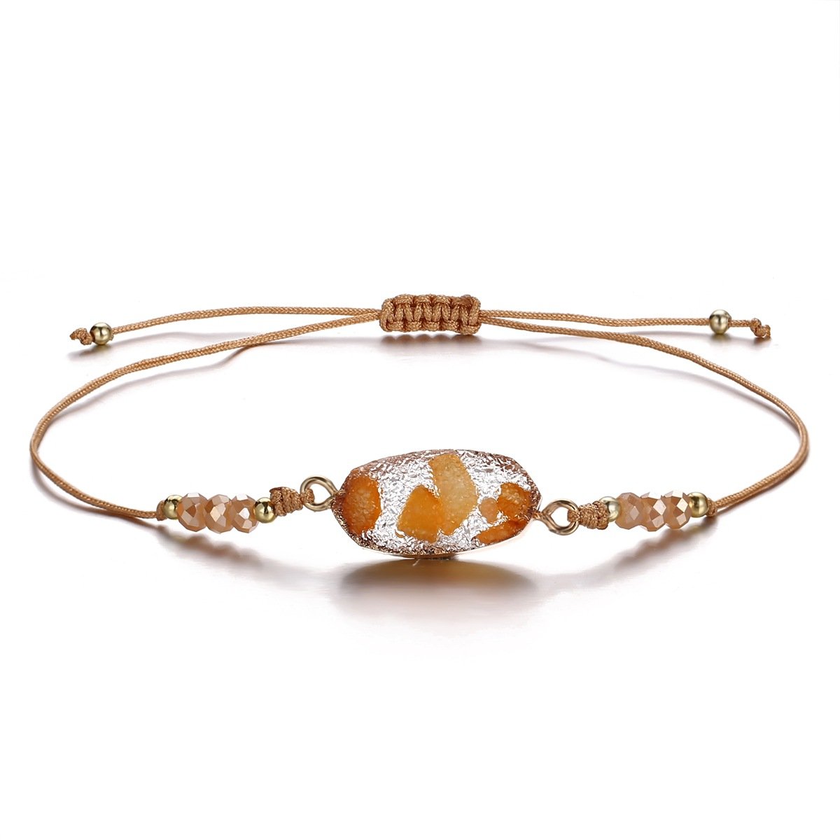 Natural Stone Orange Goldtone Bracelet in Goldtone ITALY Design