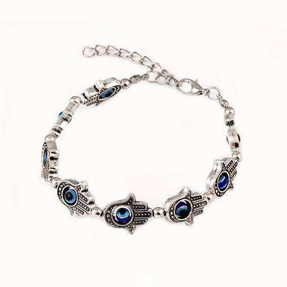 Hamsa with Evil Eye Protection Goldtone Bracelet ITALY Design