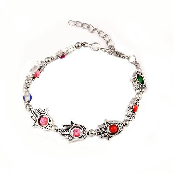 Hamsa with Evil Eye Protection Goldtone Bracelet ITALY Design