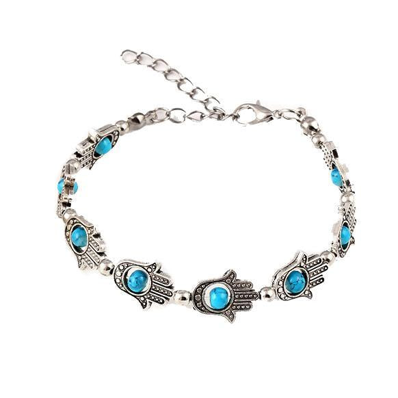 Hamsa with Evil Eye Protection Goldtone Bracelet ITALY Design
