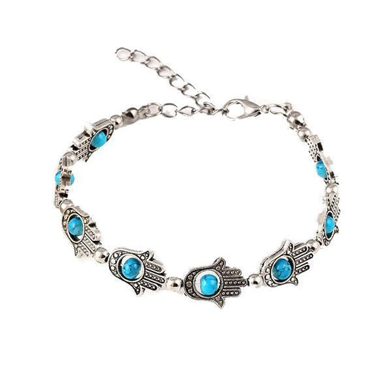 Hamsa with Evil Eye Protection Goldtone Bracelet ITALY Design