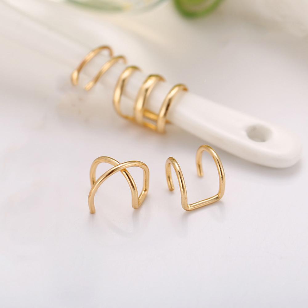 2 Piece Ear Cuff Goldtone Earring in Goldtone ITALY Design