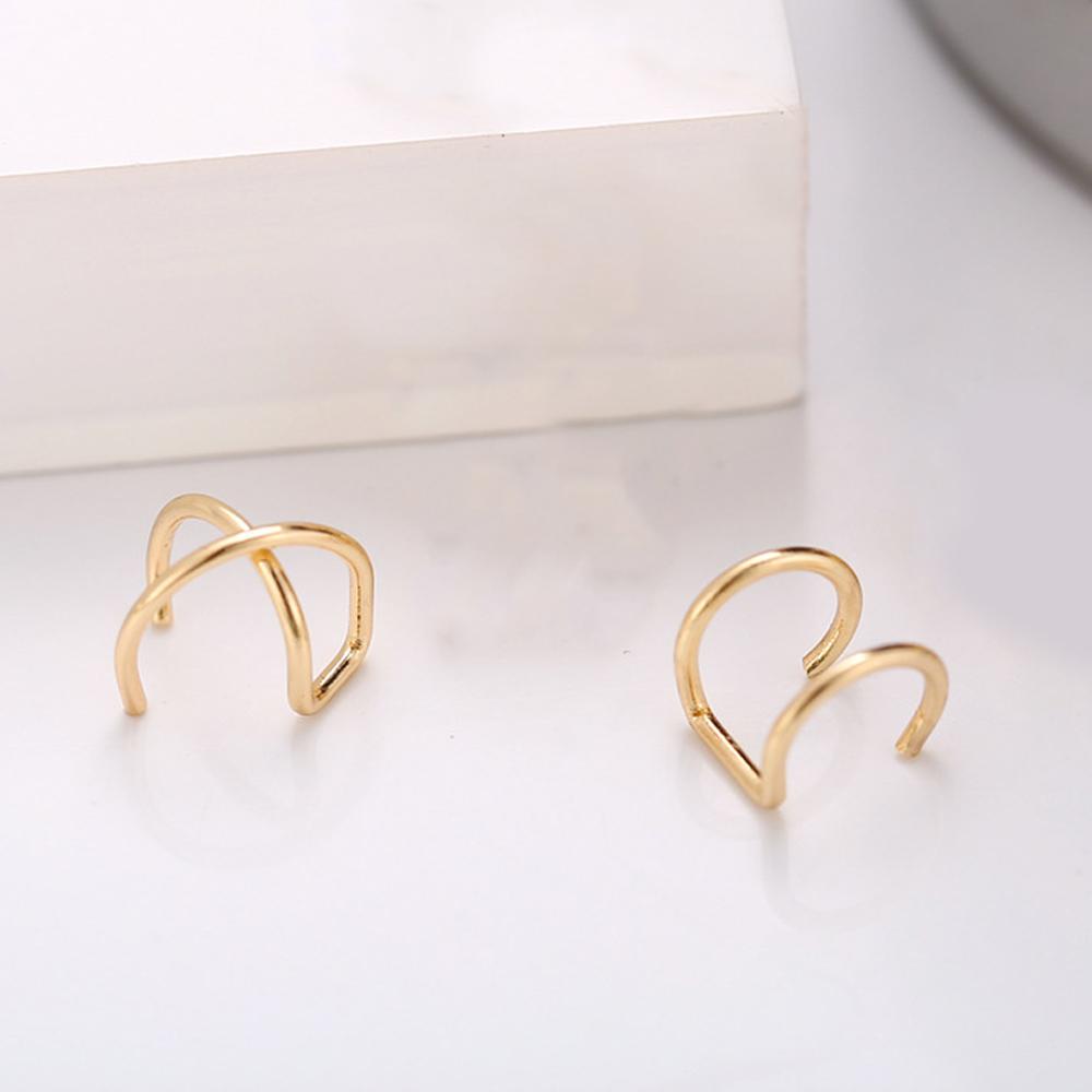 2 Piece Ear Cuff Goldtone Earring in Goldtone ITALY Design