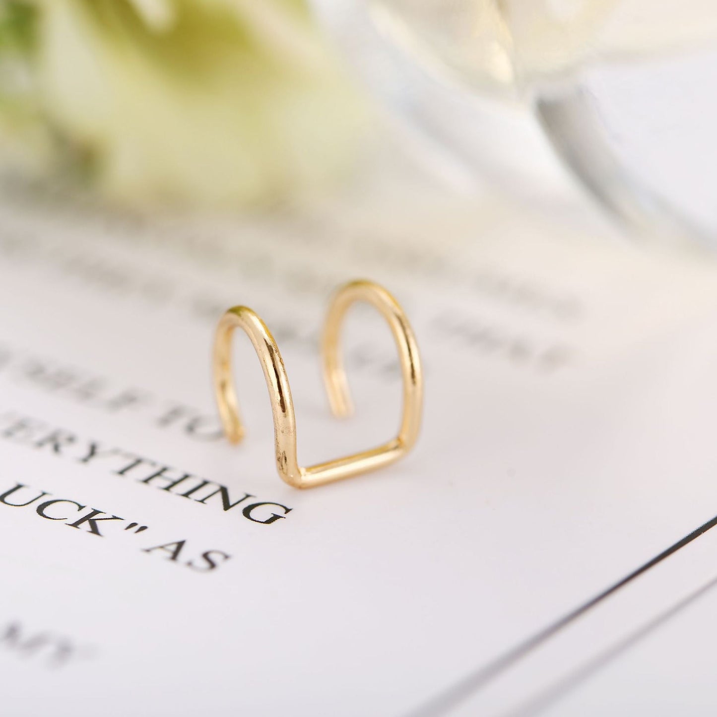 2 Piece Ear Cuff Goldtone Earring in Goldtone ITALY Design