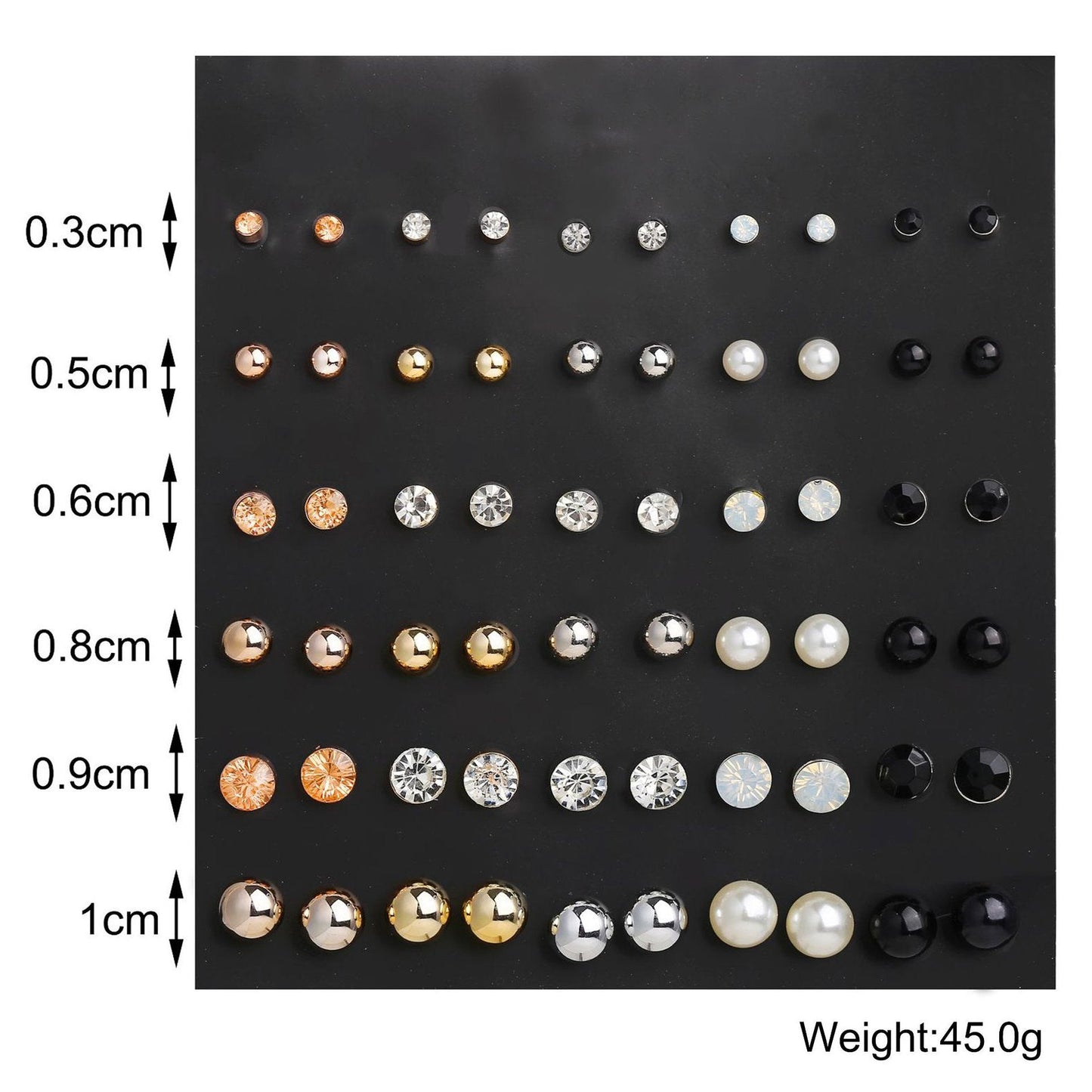 30 Piece Stud Earring Set Goldtone Earring in Goldtone ITALY Design