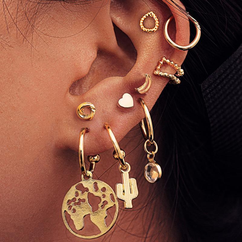 9 Piece Earring Set Goldtone Earring in Goldtone ITALY Design