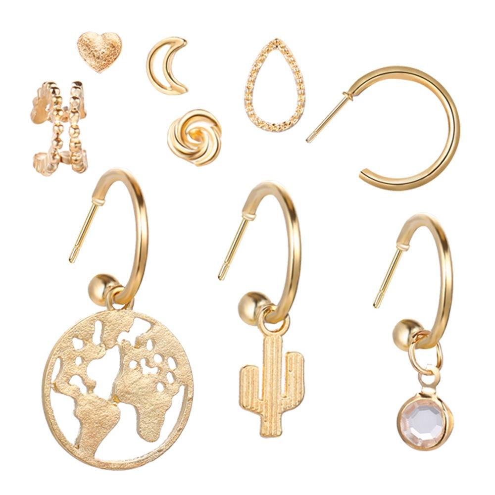 9 Piece Earring Set Goldtone Earring in Goldtone ITALY Design