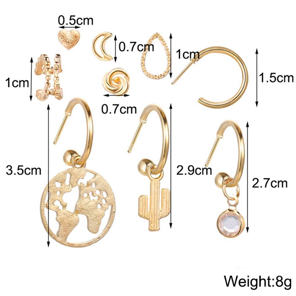 9 Piece Earring Set Goldtone Earring in Goldtone ITALY Design