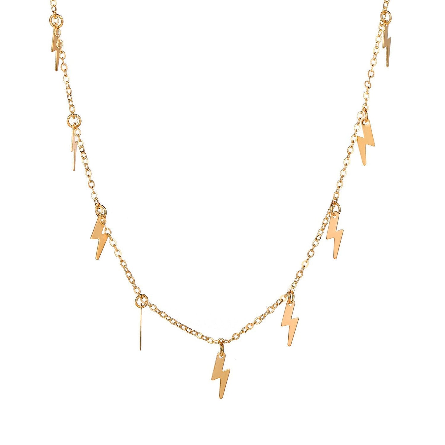 Lighting Bolt Necklace  Goldtone Necklace in Goldtone ITALY Design
