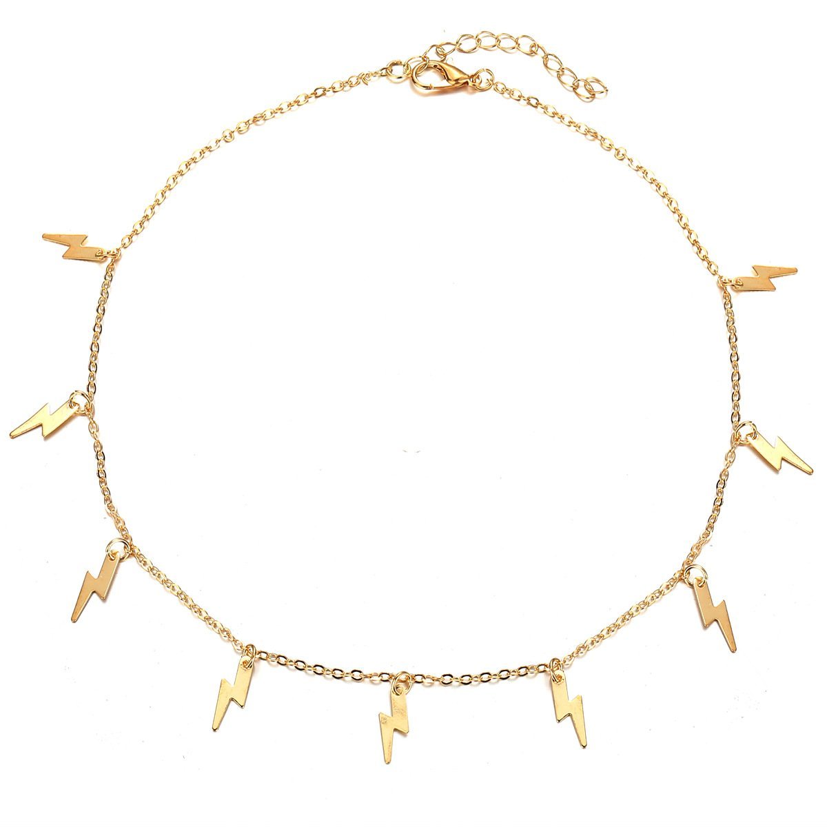 Lighting Bolt Necklace  Goldtone Necklace in Goldtone ITALY Design