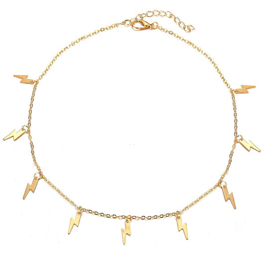 Ожерелье Lightning Bolt Goldtone Ожерелье в золотом цвете ИТАЛИЯ Дизайн