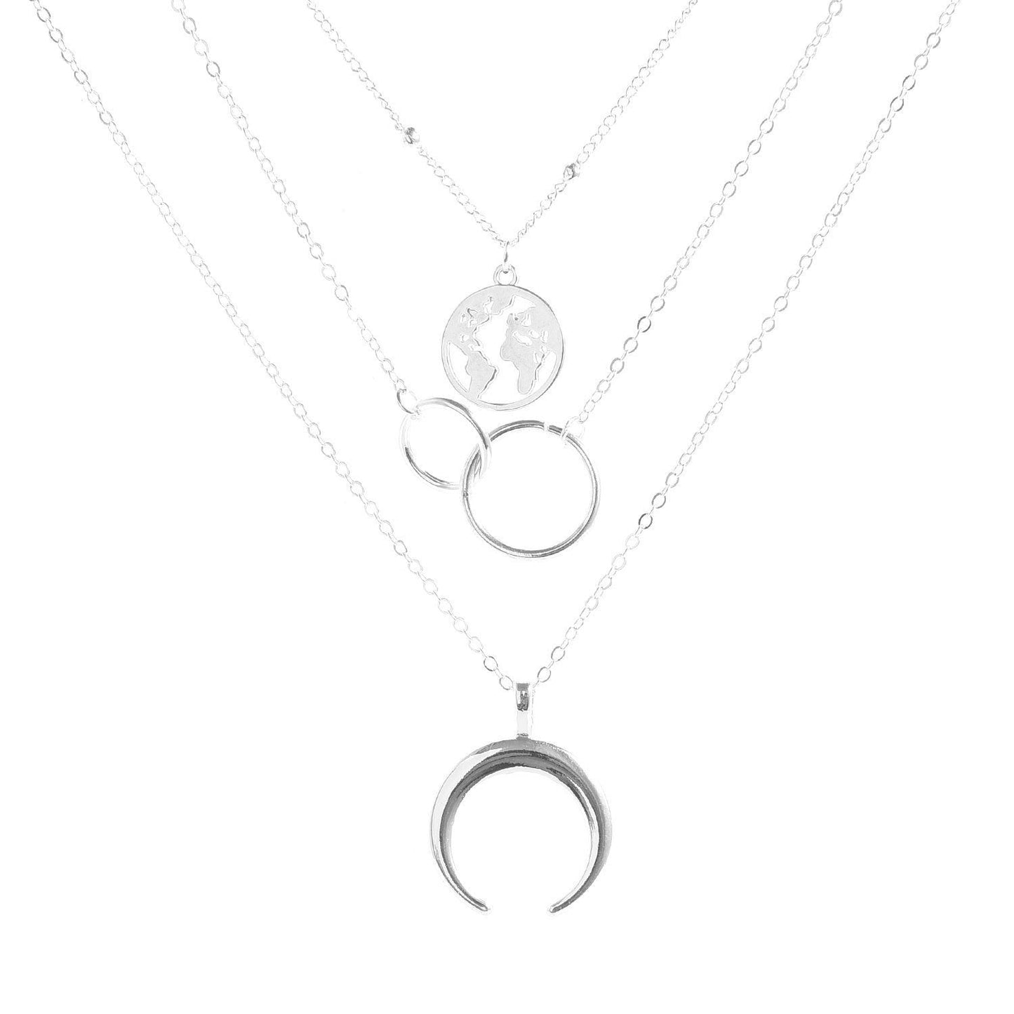 3 Piecce Globe Necklace Goldtone Necklace in Goldtone ITALY Design