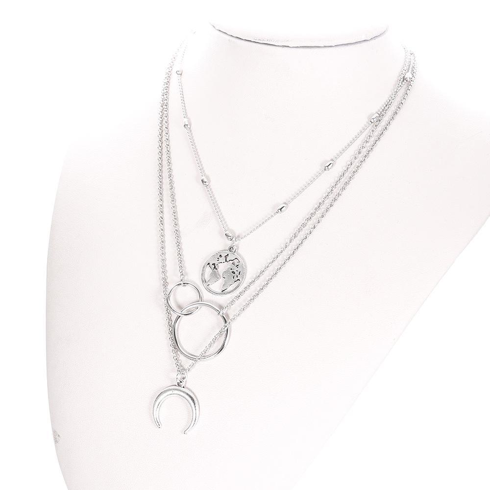 3 Piecce Globe Necklace Goldtone Necklace in Goldtone ITALY Design