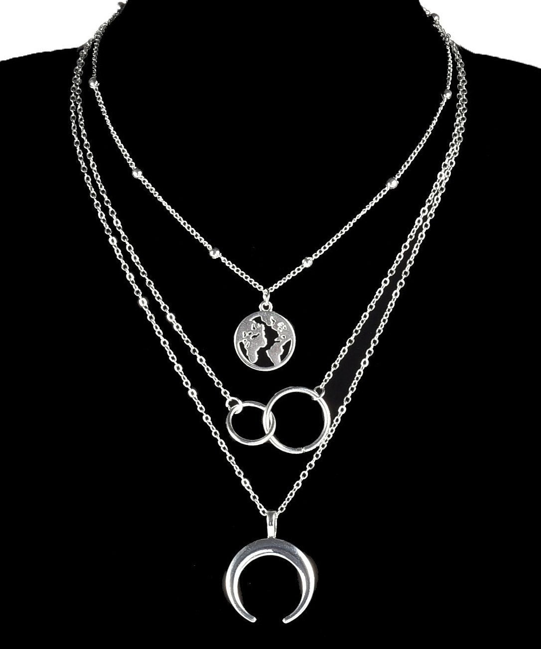 3 Piecce Globe Necklace Goldtone Necklace in Goldtone ITALY Design