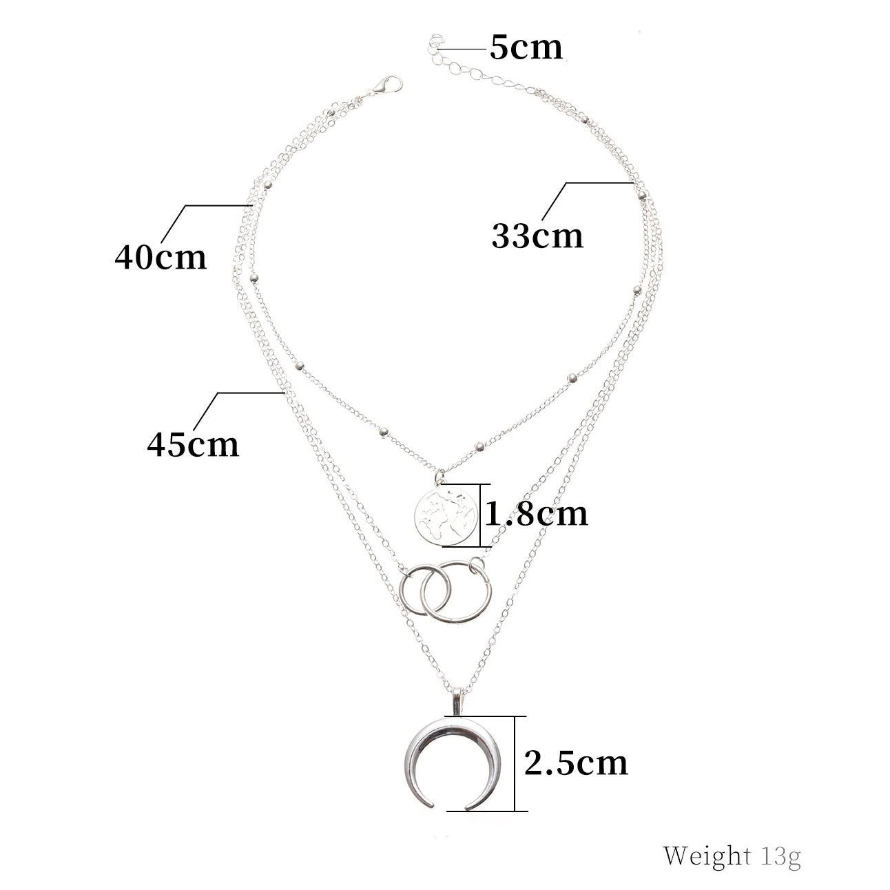 3 Piecce Globe Necklace Goldtone Necklace in Goldtone ITALY Design
