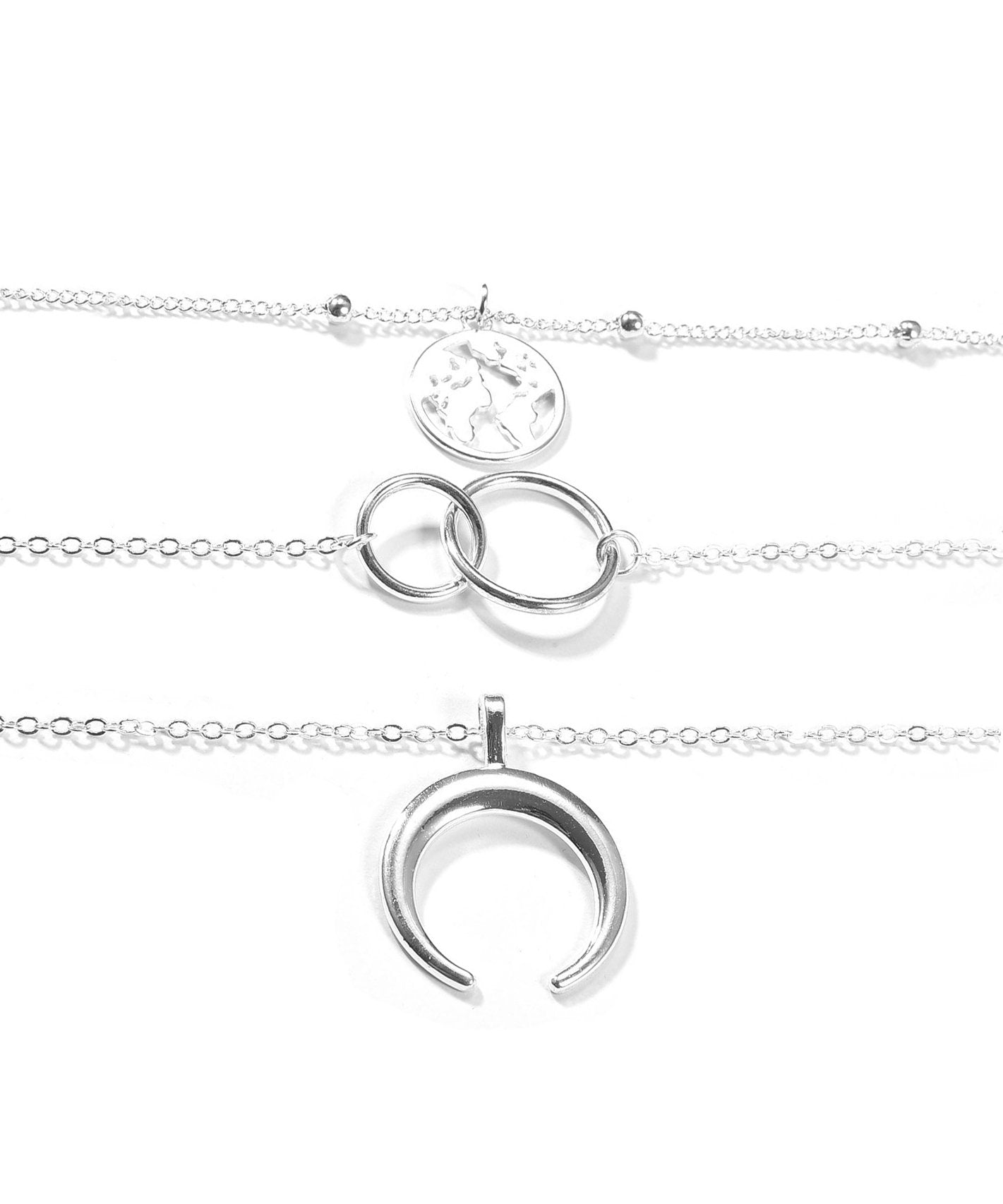 3 Piecce Globe Necklace Goldtone Necklace in Goldtone ITALY Design