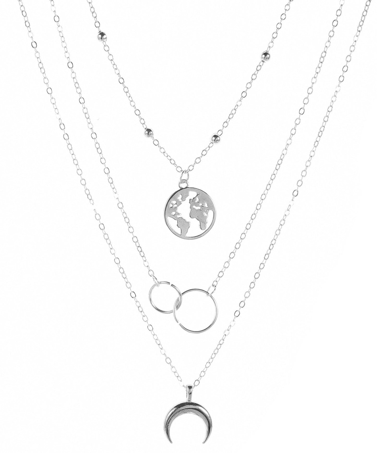 3 Piecce Globe Necklace Goldtone Necklace in Goldtone ITALY Design