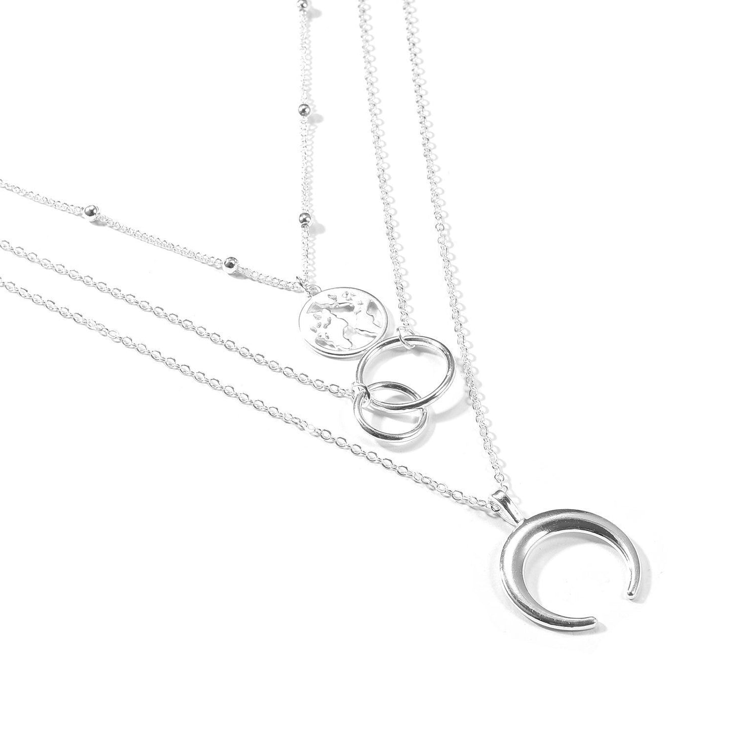 3 Piecce Globe Necklace Goldtone Necklace in Goldtone ITALY Design