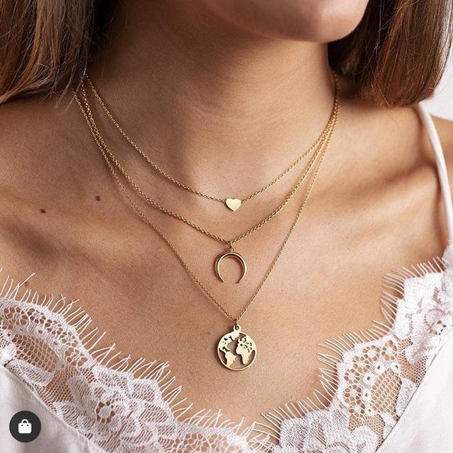 3 Piece Necklace Goldtone Necklace ITALY Design