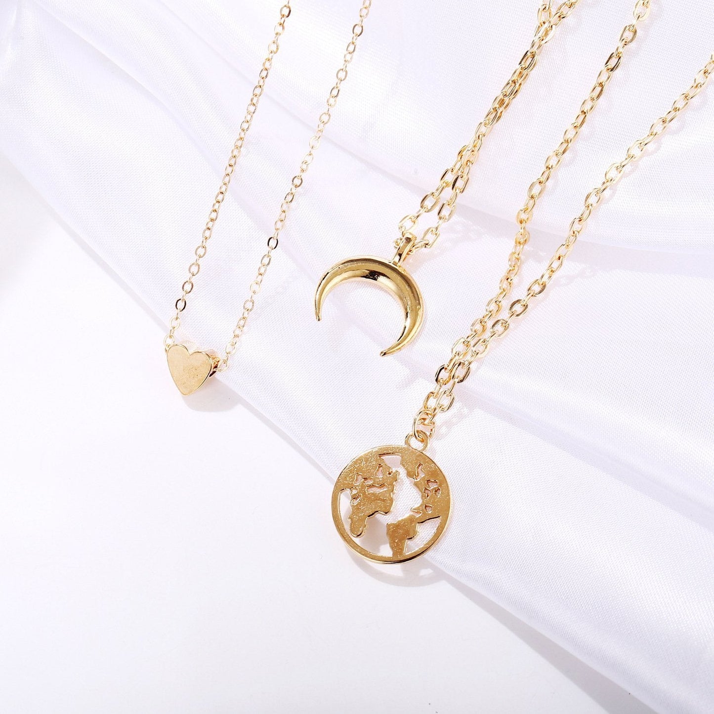3 Piece Necklace Goldtone Necklace ITALY Design
