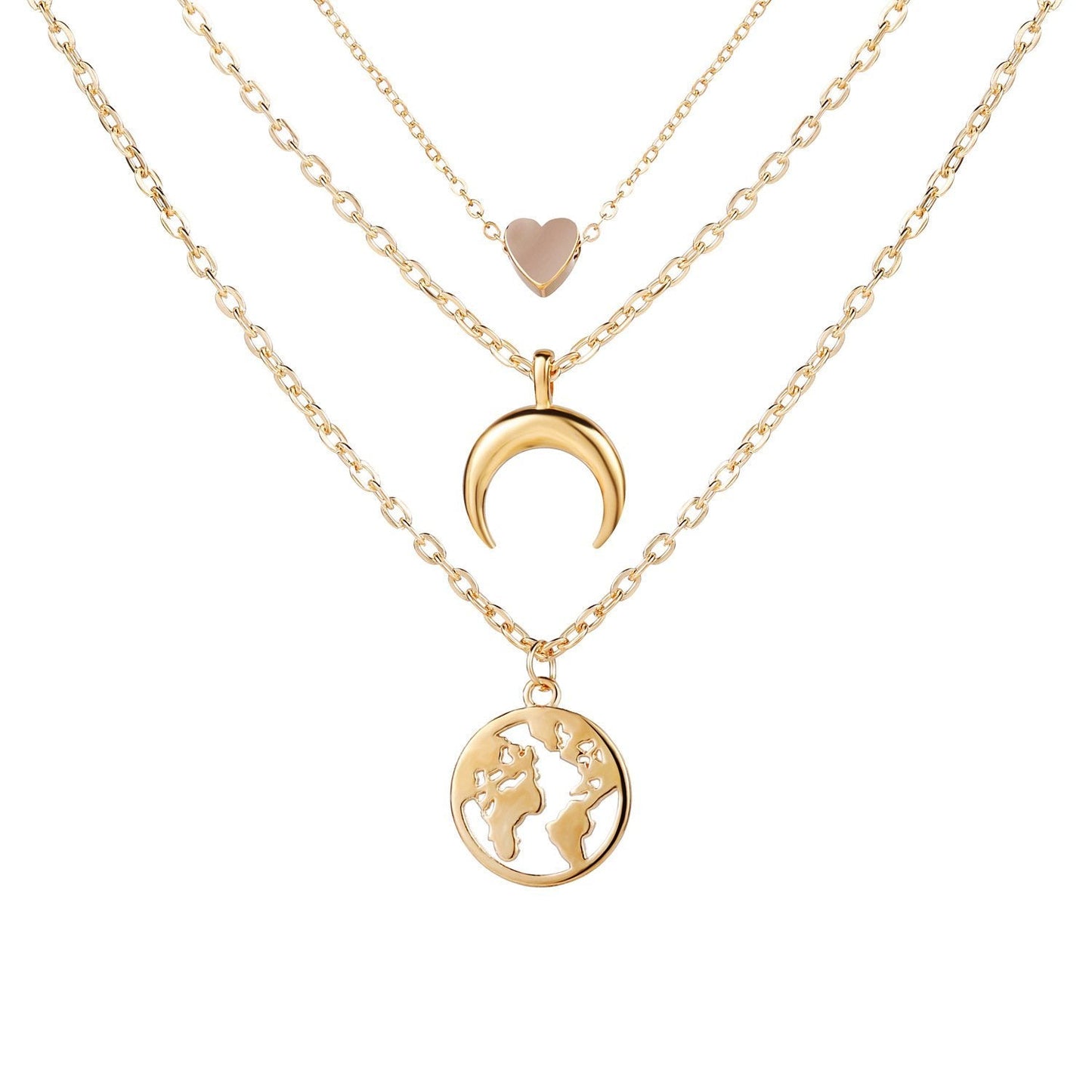 3 Piece Necklace Goldtone Necklace ITALY Design