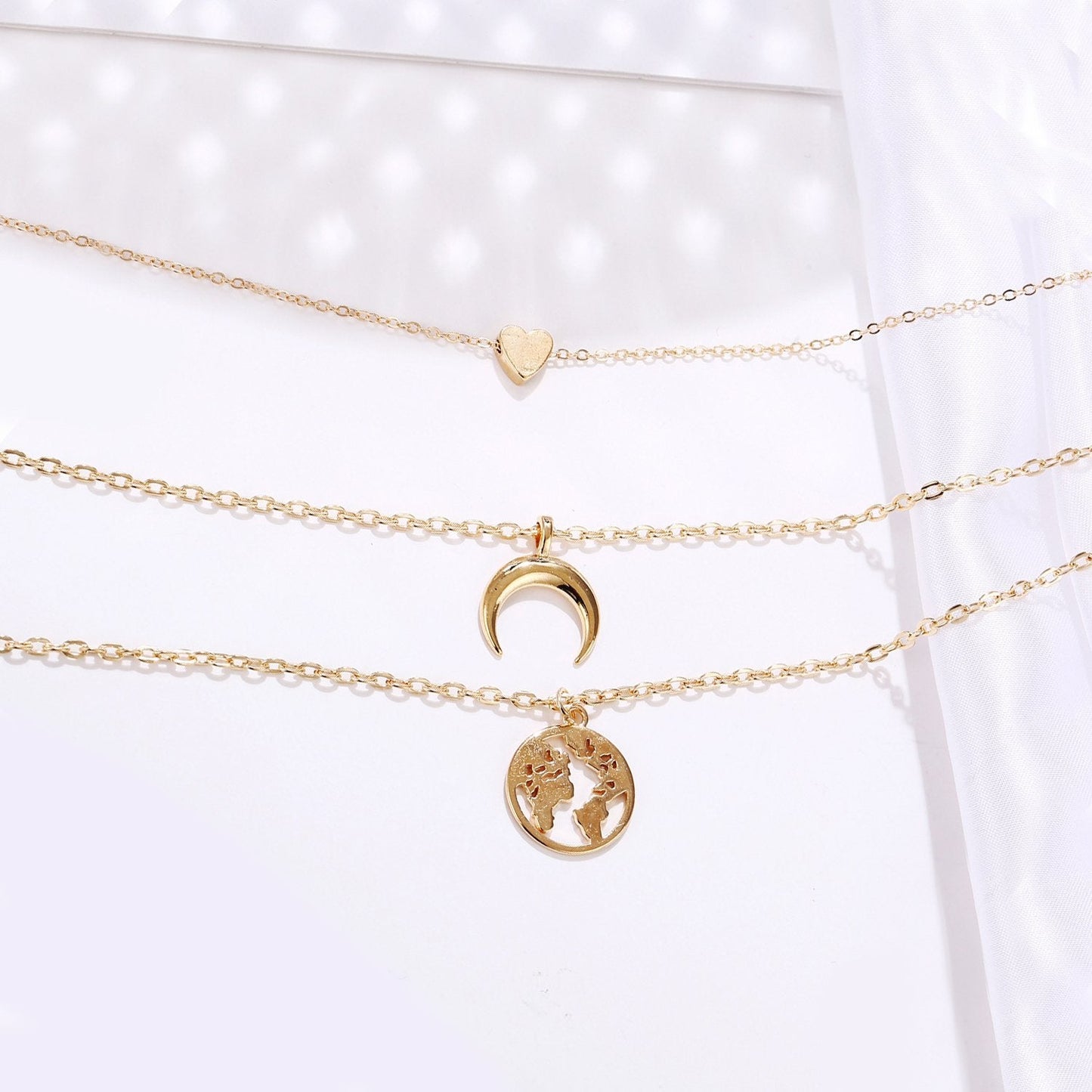 3 Piece Necklace Goldtone Necklace ITALY Design